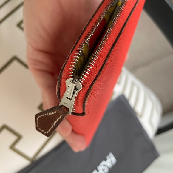 Sold Hermes Epsom Silk’In Wallet Orange Poppy - Picture 7 of 15